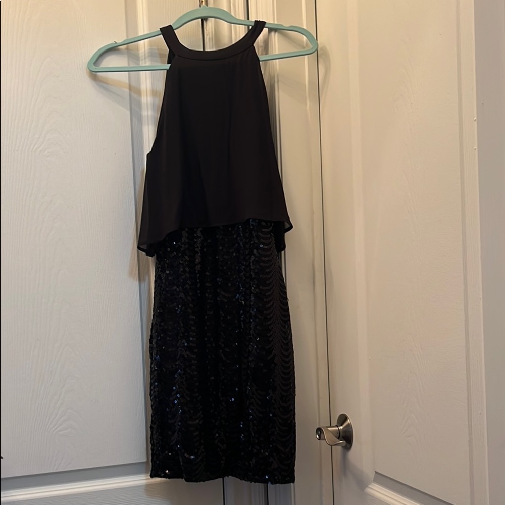 Guess Black Sheath Halter Mini Dress